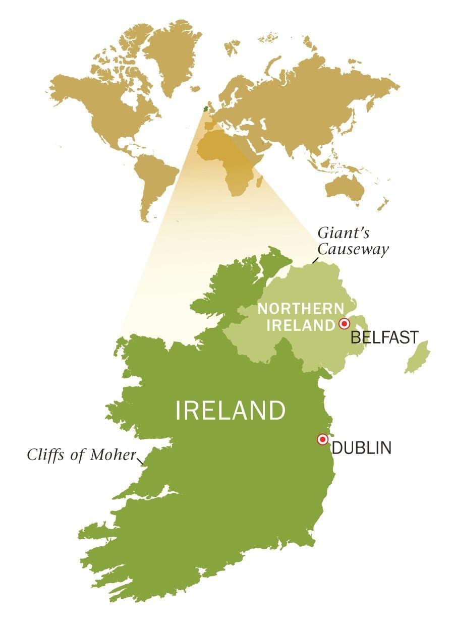 kartta emerald isle irlanti