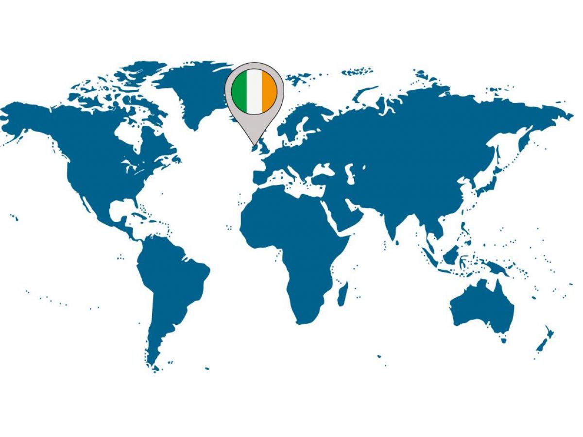 Irlannin sijainti maailmankartalla - Irlanti kartta maailman (Pohjois- Eurooppa - Eurooppa)