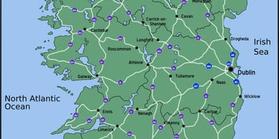 Kartta, ajo-kartta irlannin matka