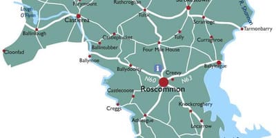 Kartta county roscommon irlanti