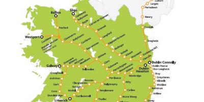Rautatieliikenne irlannissa kartta