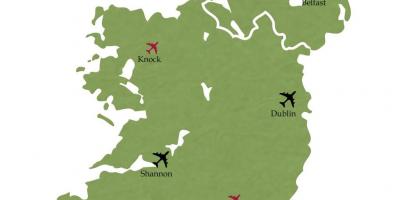 Kansainvälisiä lentokenttiä irlannissa kartta