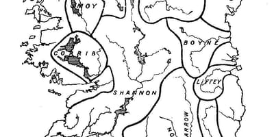 Tyhjä kartta irlannin joet ja vuoret